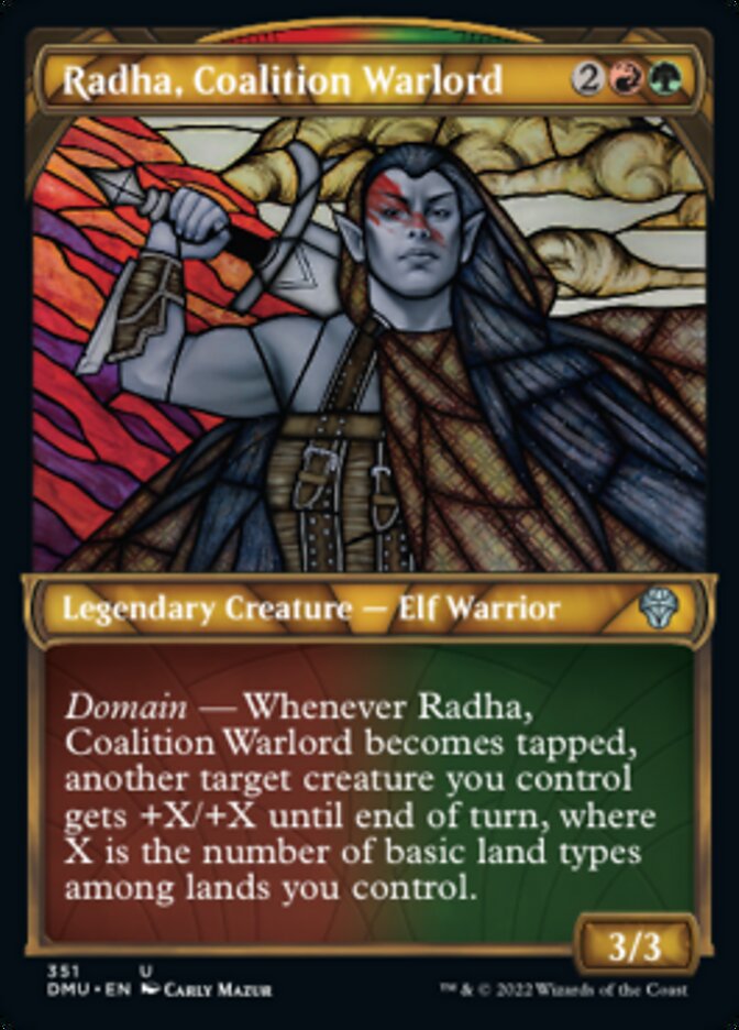 Radha, Coalition Warlord (Showcase Textured) [Dominaria United] | Anubis Games and Hobby