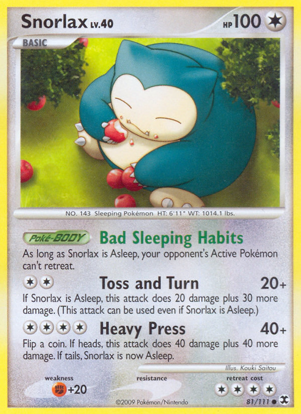 Snorlax (81/111) [Platinum: Rising Rivals] | Anubis Games and Hobby