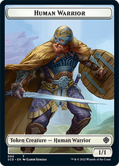 Saproling // Human Warrior Double-Sided Token [Starter Commander Decks] | Anubis Games and Hobby