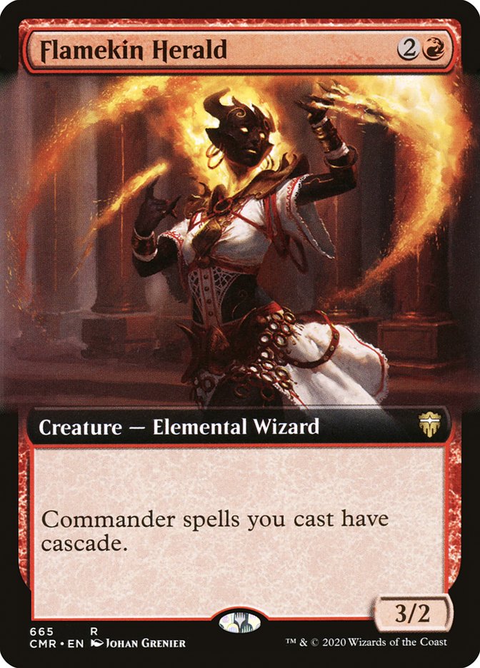 Flamekin Herald (Extended Art) [Commander Legends] | Anubis Games and Hobby