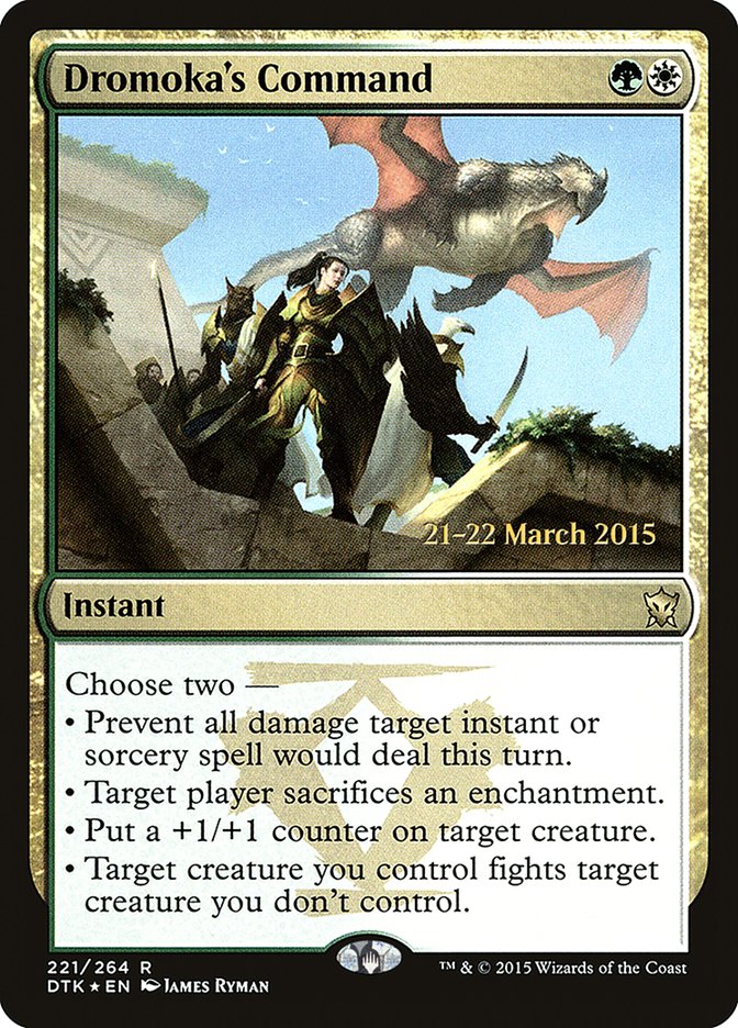 Dromoka's Command [Dragons of Tarkir Prerelease Promos] | Anubis Games and Hobby