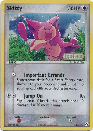 Skitty (64/92) (Stamped) [EX: Legend Maker] | Anubis Games and Hobby