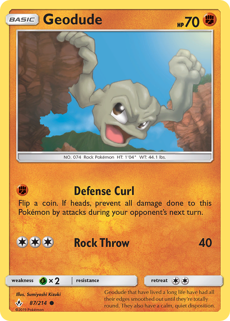 Geodude (87/214) [Sun & Moon: Unbroken Bonds] | Anubis Games and Hobby