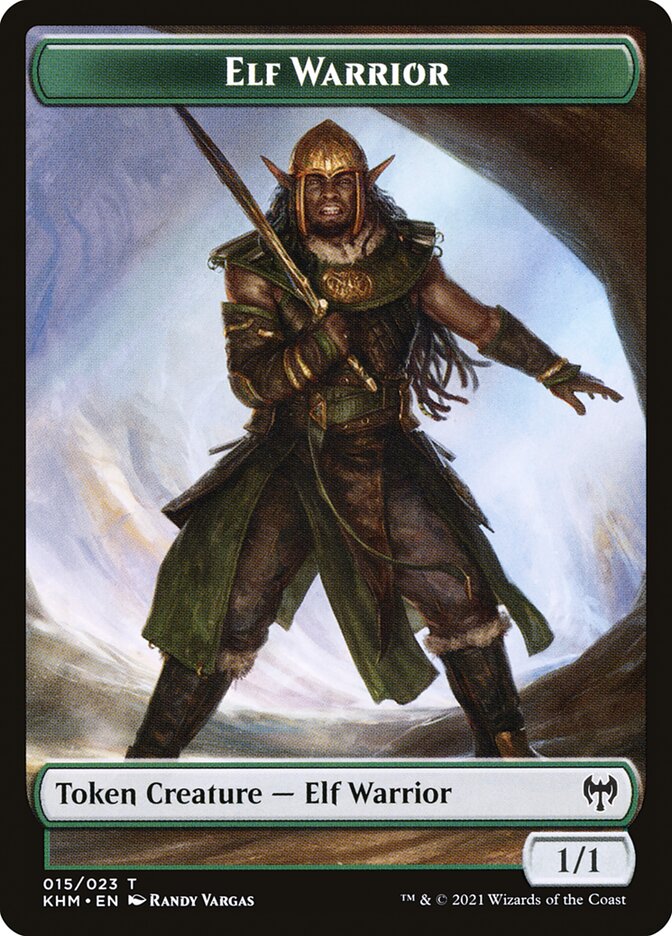 Elemental // Elf Warrior Double-Sided Token [Kaldheim Commander Tokens] | Anubis Games and Hobby