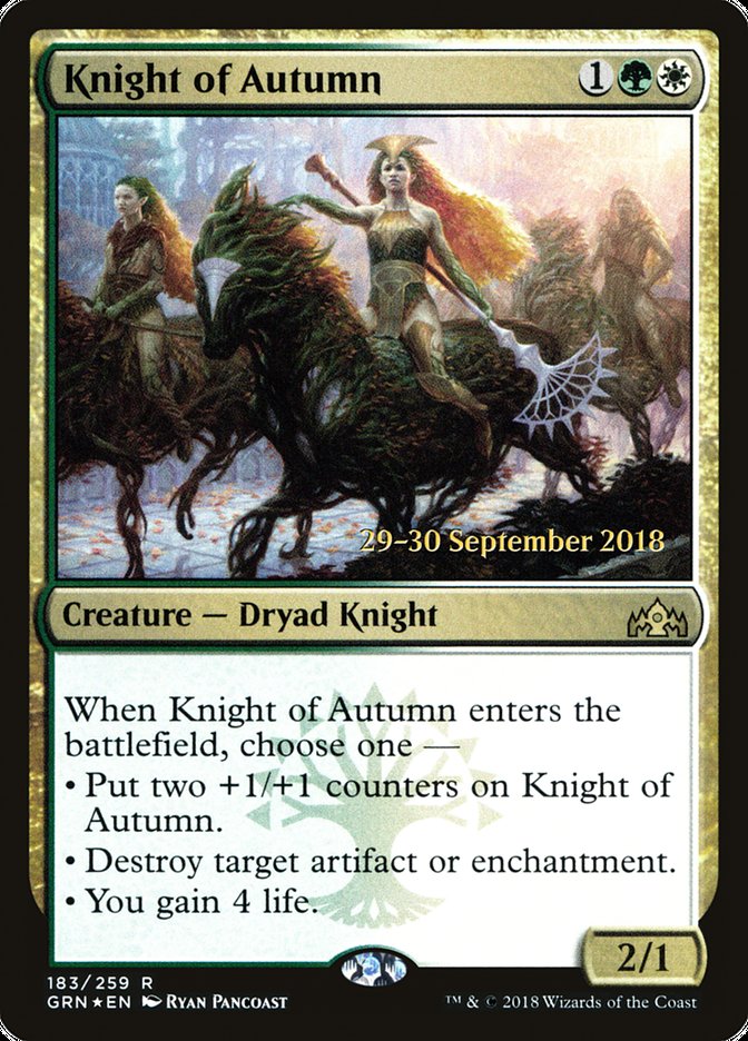 Knight of Autumn [Guilds of Ravnica Prerelease Promos] | Anubis Games and Hobby