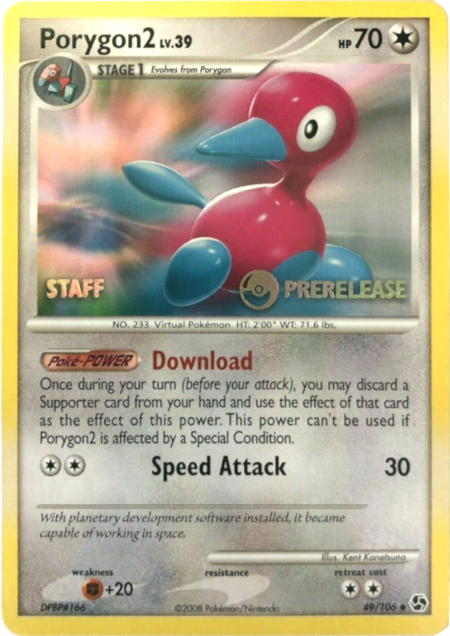 Porygon2 (49/106) (Staff Prerelease Promo) [Diamond & Pearl: Black Star Promos] | Anubis Games and Hobby