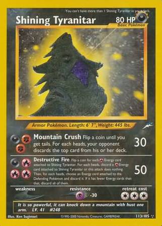 Shining Tyranitar (113/105) [Neo Destiny Unlimited] | Anubis Games and Hobby