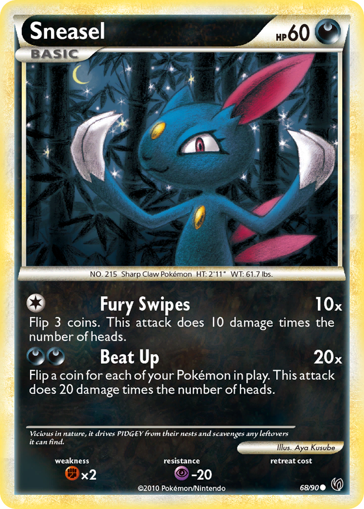 Sneasel (68/90) [HeartGold & SoulSilver: Undaunted] | Anubis Games and Hobby