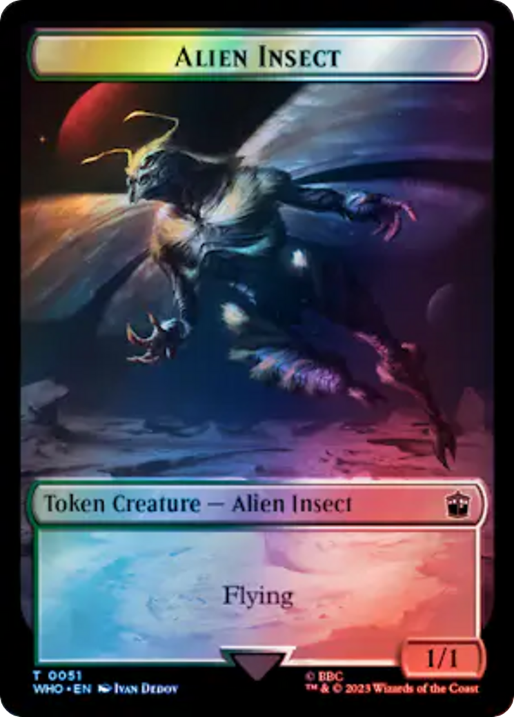 Alien // Alien Insect Double-Sided Token (Surge Foil) [Doctor Who Tokens] | Anubis Games and Hobby
