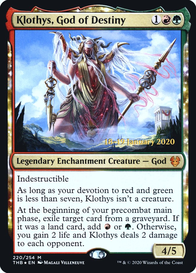 Klothys, God of Destiny [Theros Beyond Death Prerelease Promos] | Anubis Games and Hobby