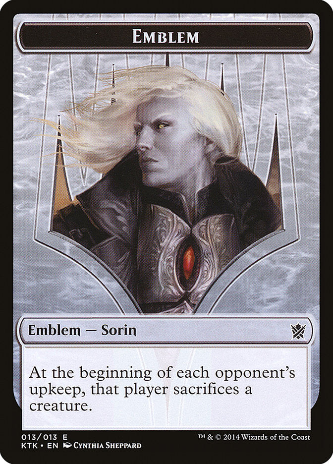 Sorin, Solemn Visitor Emblem [Khans of Tarkir Tokens] | Anubis Games and Hobby