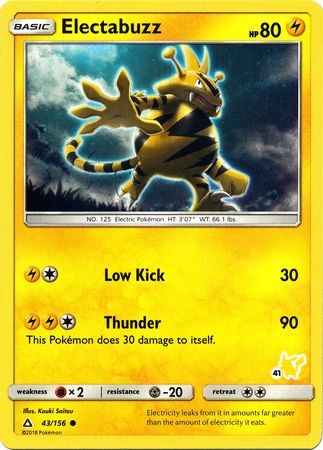 Electabuzz (43/156) (Pikachu Stamp #41) [Battle Academy 2020] | Anubis Games and Hobby