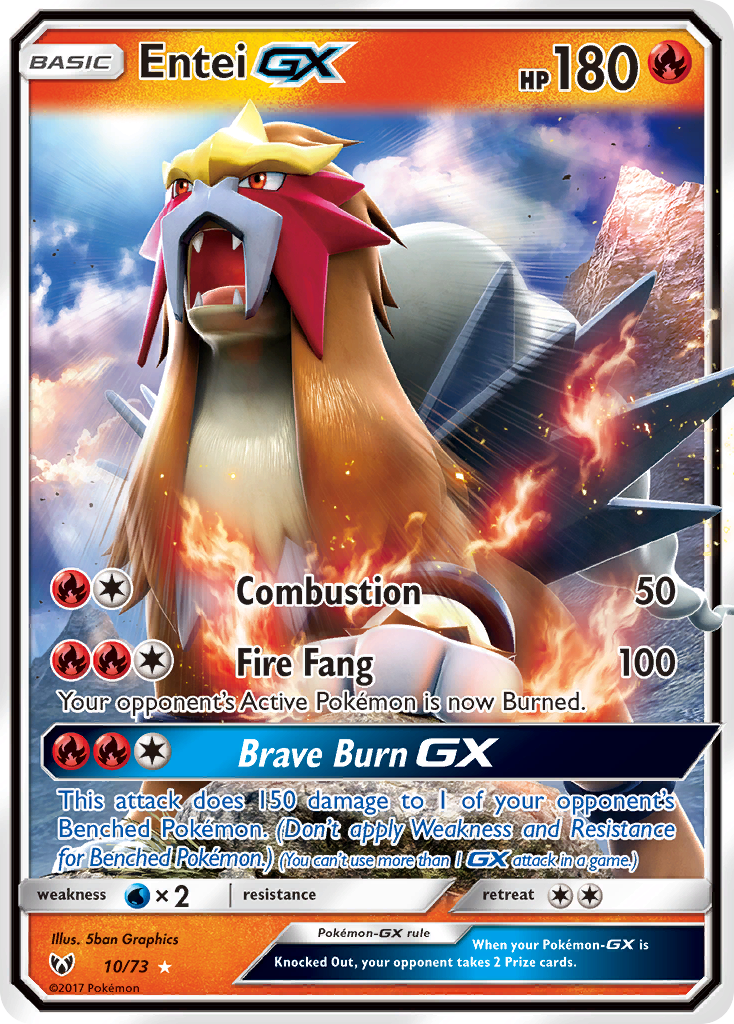 Entei GX (10/73) [Sun & Moon: Shining Legends] | Anubis Games and Hobby