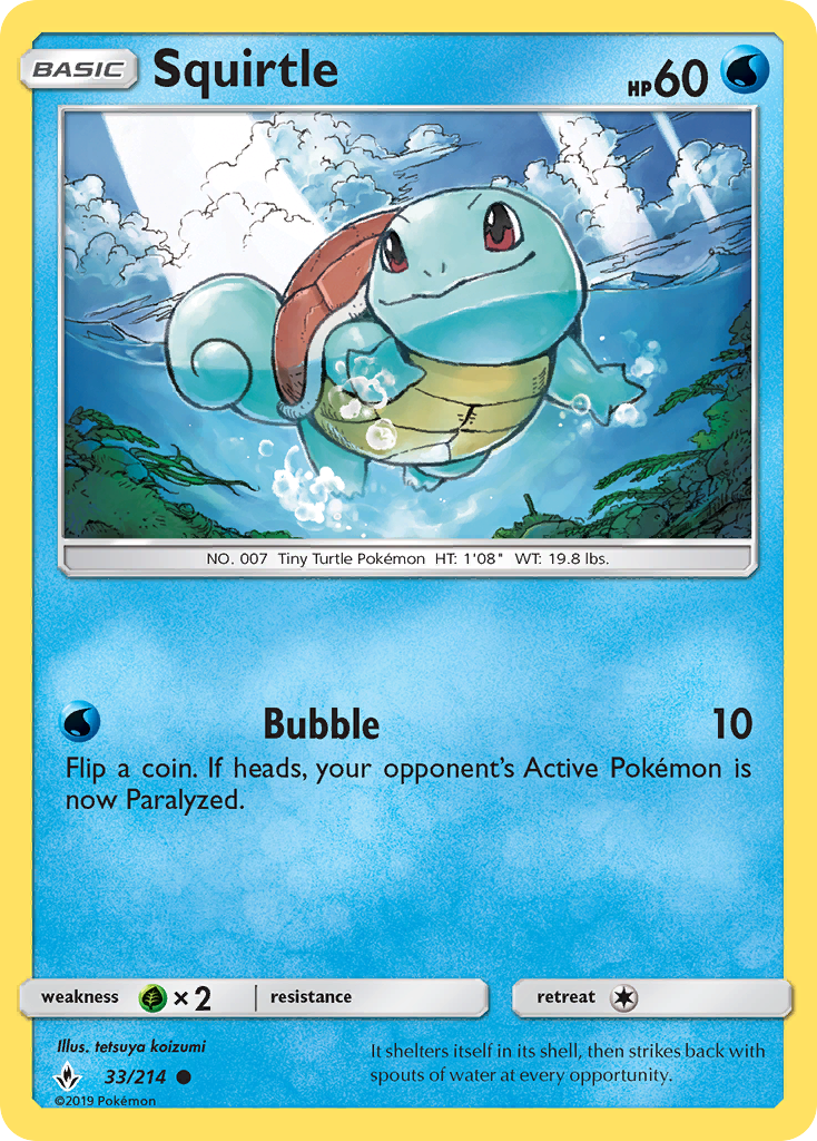 Squirtle (33/214) [Sun & Moon: Unbroken Bonds] | Anubis Games and Hobby