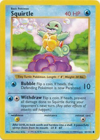 Squirtle (63/102) [Base Set Shadowless Unlimited] | Anubis Games and Hobby