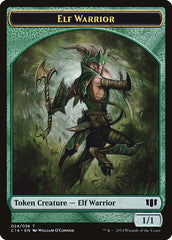 Elephant // Elf Warrior Double-Sided Token [Commander 2014 Tokens] | Anubis Games and Hobby