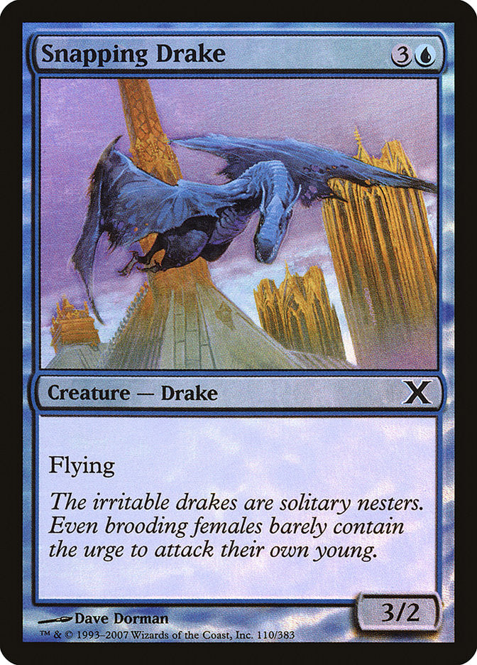 Snapping Drake (Premium Foil) [Tenth Edition] | Anubis Games and Hobby