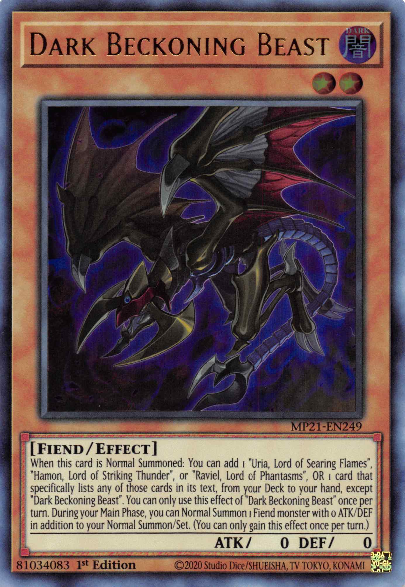 Dark Beckoning Beast [MP21-EN249] Ultra Rare | Anubis Games and Hobby