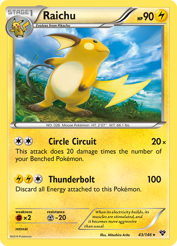 Raichu (43/146) [XY: Base Set] | Anubis Games and Hobby