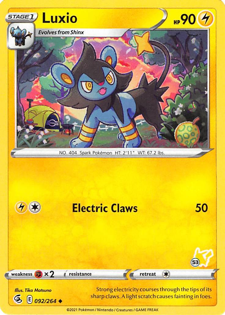 Luxio (092/264) (Pikachu Stamp #53) [Battle Academy 2022] | Anubis Games and Hobby