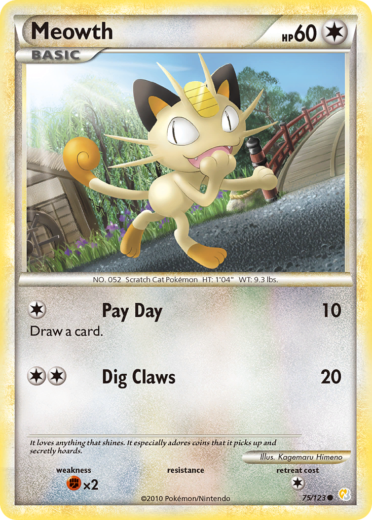 Meowth (75/123) [HeartGold & SoulSilver: Base Set] | Anubis Games and Hobby