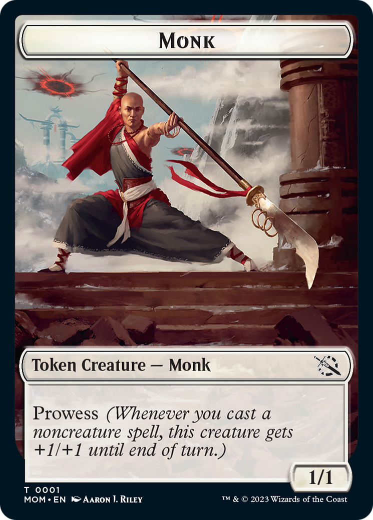 Monk // Kraken Double-Sided Token [March of the Machine Tokens] | Anubis Games and Hobby