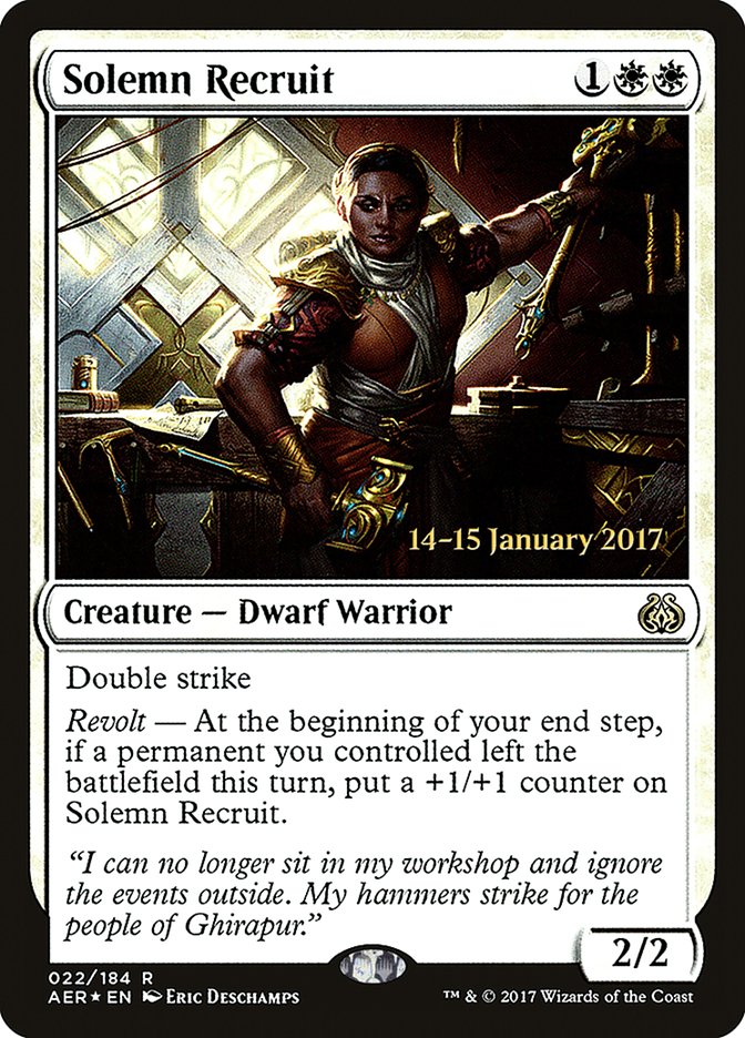 Solemn Recruit [Aether Revolt Prerelease Promos] | Anubis Games and Hobby
