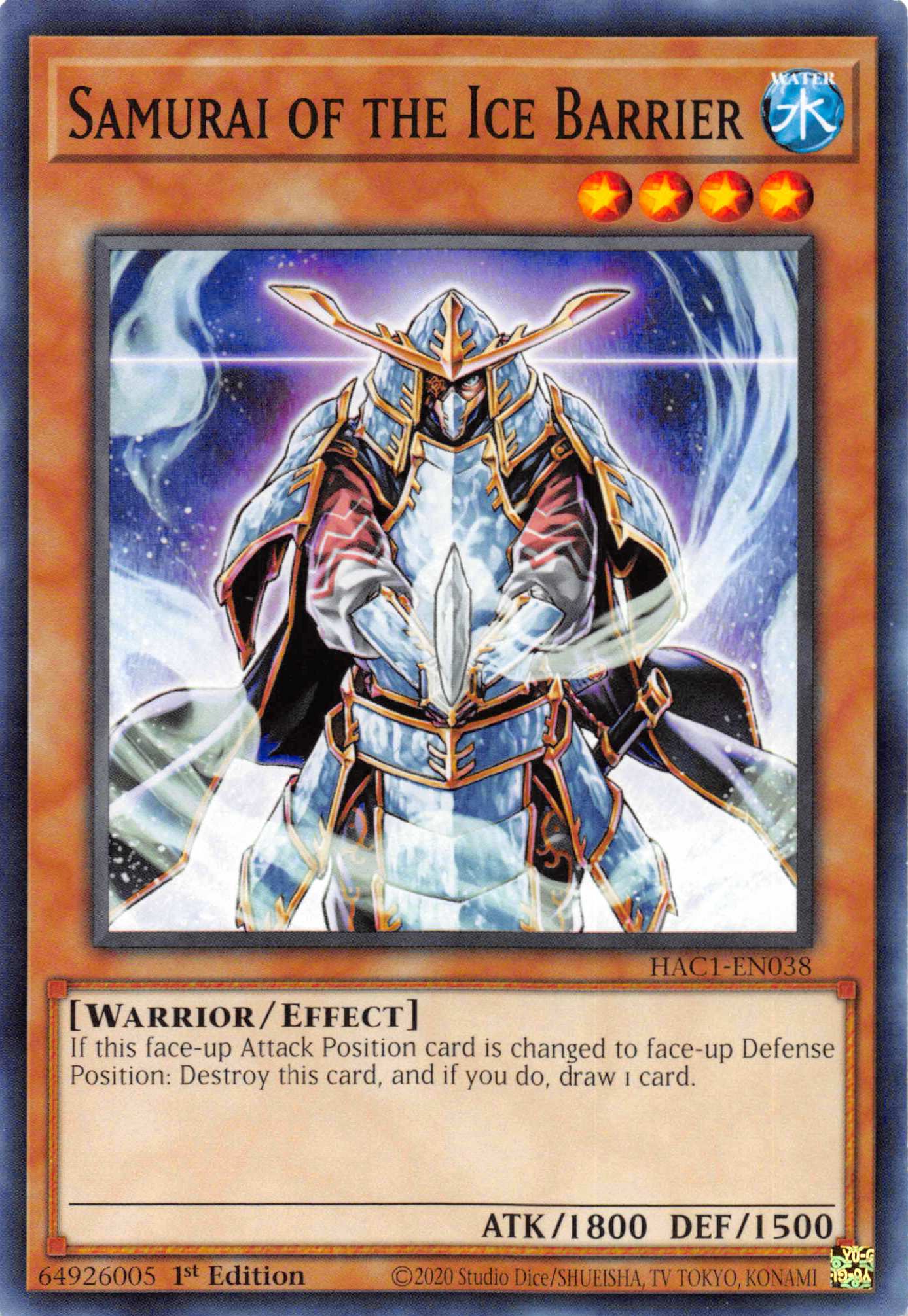 Samurai of the Ice Barrier (Duel Terminal) [HAC1-EN038] Parallel Rare | Anubis Games and Hobby