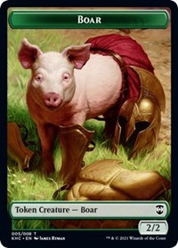 Boar // Spirit Double-Sided Token [Kaldheim Commander Tokens] | Anubis Games and Hobby