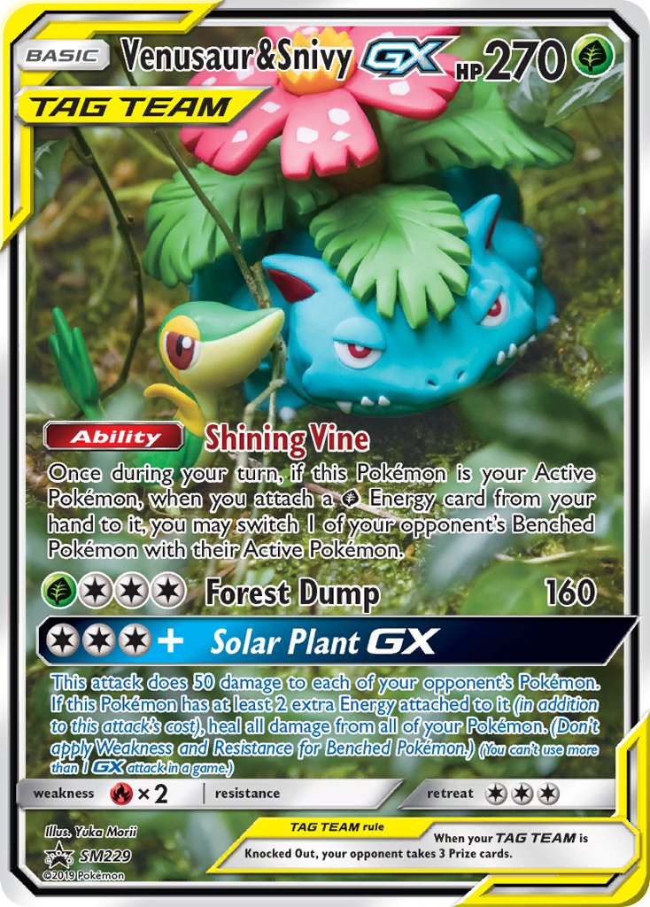 Venusaur & Snivy GX (SM229) [Sun & Moon: Black Star Promos] | Anubis Games and Hobby