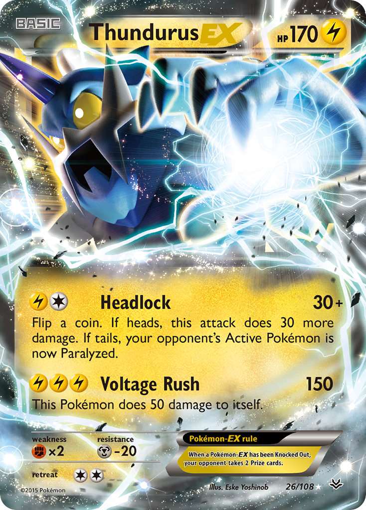 Thundurus EX (26/108) [XY: Roaring Skies] | Anubis Games and Hobby