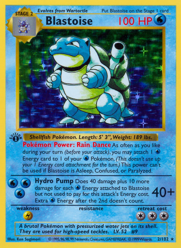 Blastoise (2/102) (Shadowless) [Base Set 1st Edition] | Anubis Games and Hobby