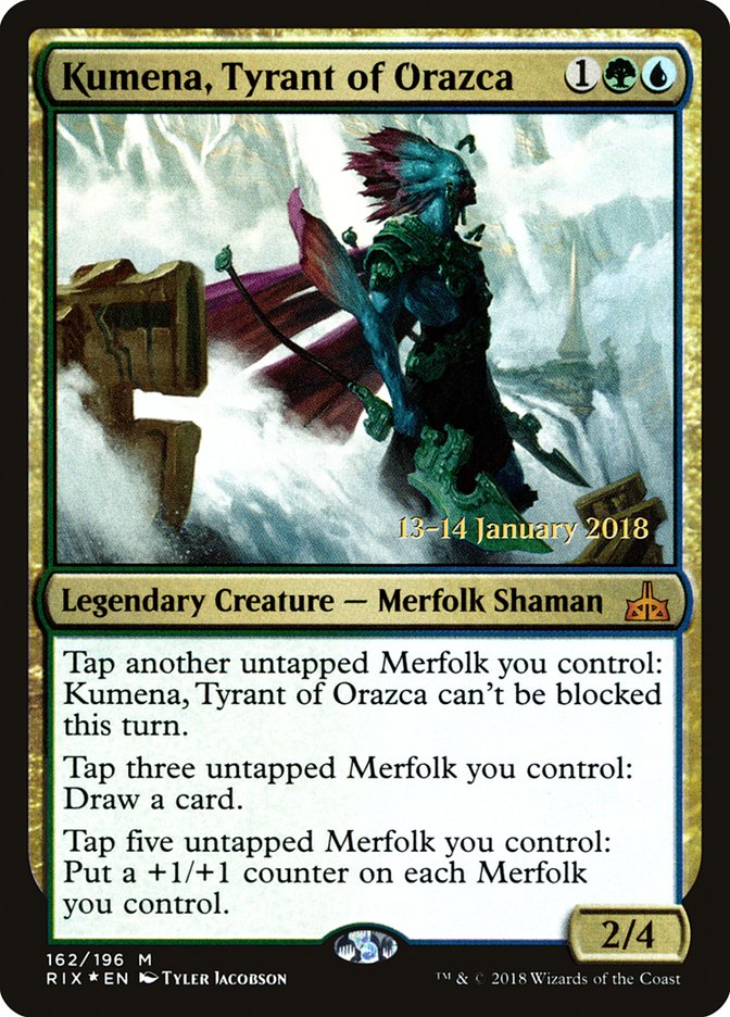 Kumena, Tyrant of Orazca [Rivals of Ixalan Prerelease Promos] | Anubis Games and Hobby