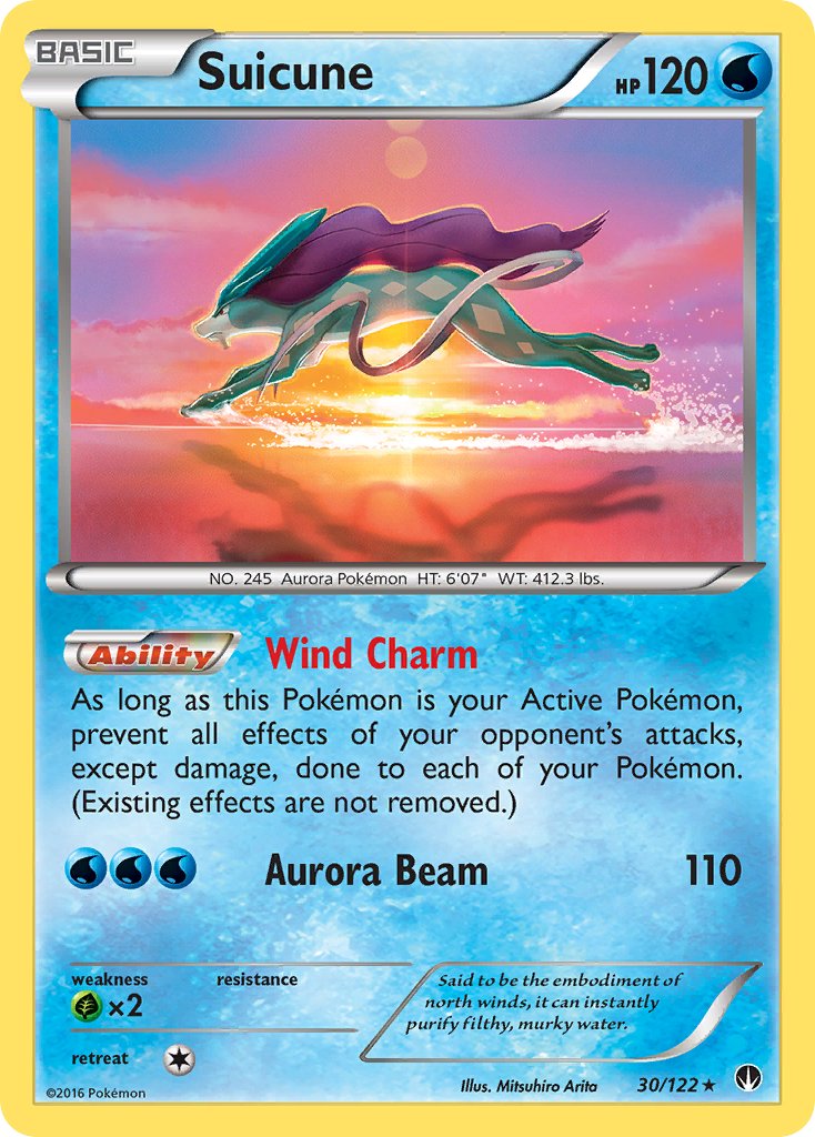 Suicune (30/122) (Cosmos Holo) (Blister Exclusive) [XY: BREAKpoint] | Anubis Games and Hobby