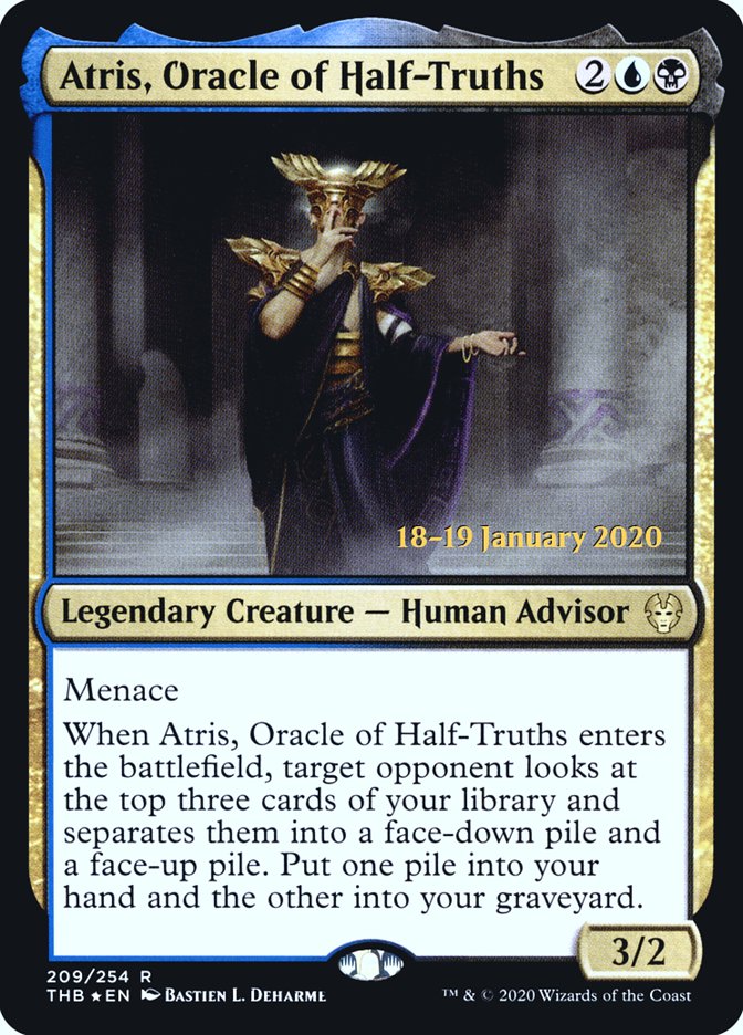 Atris, Oracle of Half-Truths [Theros Beyond Death Prerelease Promos] | Anubis Games and Hobby