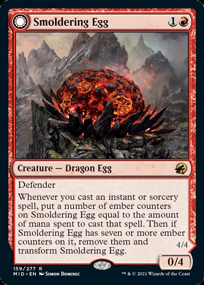 Smoldering Egg // Ashmouth Dragon [Innistrad: Midnight Hunt] | Anubis Games and Hobby