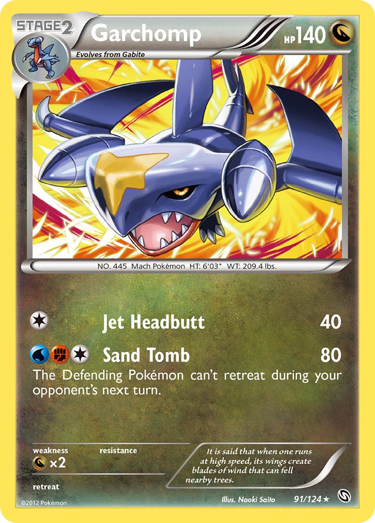 Garchomp (91/124) (Cracked Ice Holo) (Theme Deck Exclusive) [Black & White: Dragons Exalted] | Anubis Games and Hobby