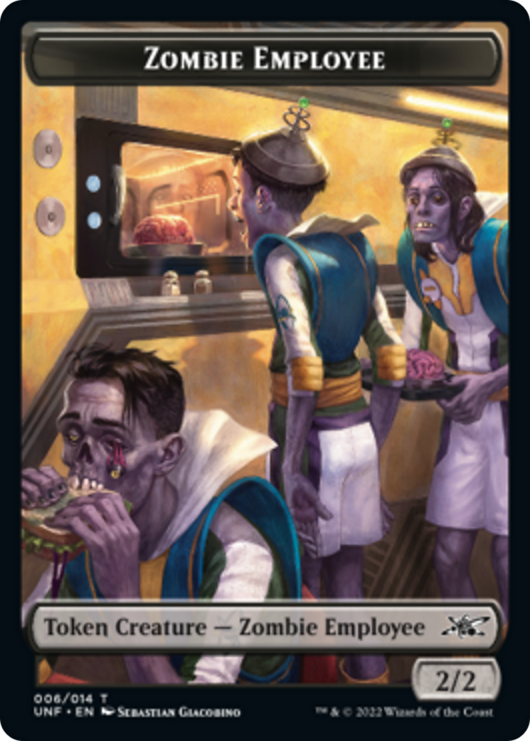 Zombie Employee // Food (011) Double-Sided Token [Unfinity Tokens] | Anubis Games and Hobby