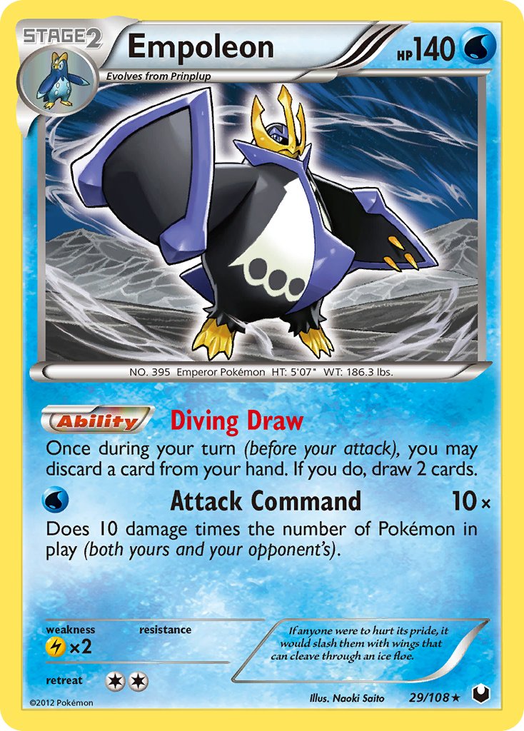 Empoleon (29/108) (Battle Arena Deck Exclusive) (Theme Deck Exclusive) [Black & White: Dark Explorers] | Anubis Games and Hobby