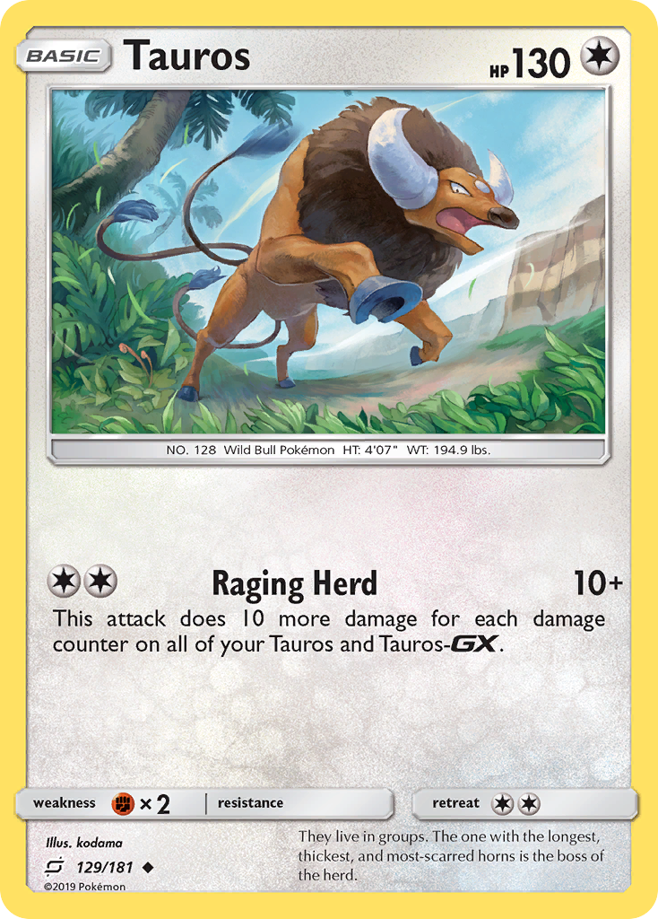 Tauros (129/181) [Sun & Moon: Team Up] | Anubis Games and Hobby