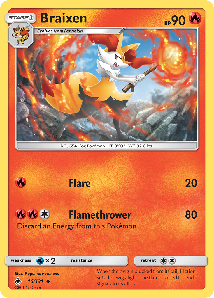 Braixen (16/131) [Sun & Moon: Forbidden Light] | Anubis Games and Hobby