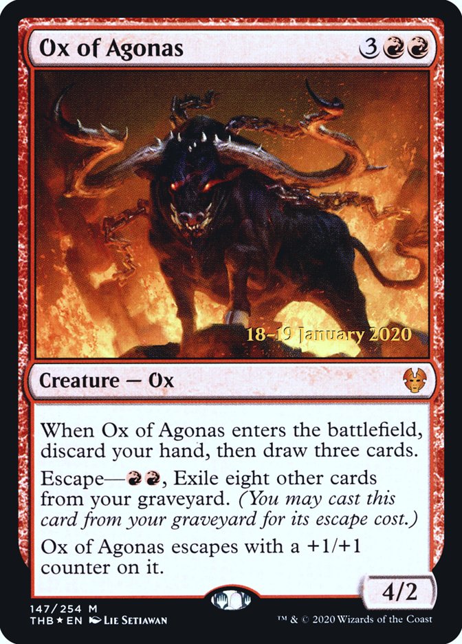 Ox of Agonas [Theros Beyond Death Prerelease Promos] | Anubis Games and Hobby