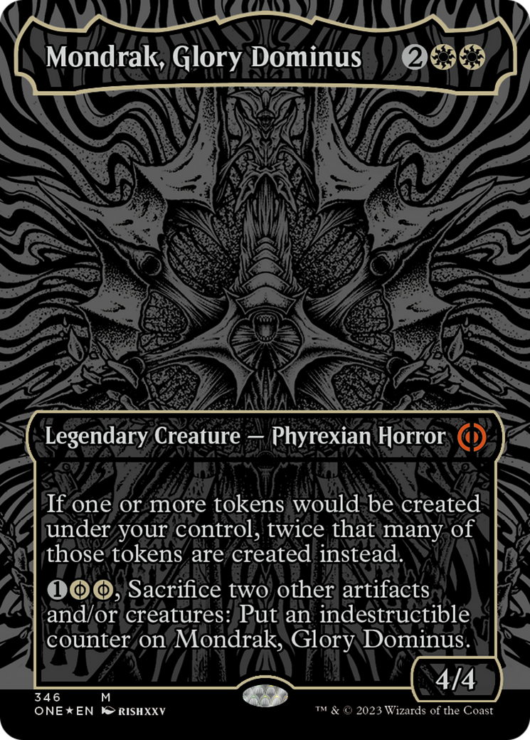 Mondrak, Glory Dominus (Oil Slick Raised Foil) [Phyrexia: All Will Be One] | Anubis Games and Hobby