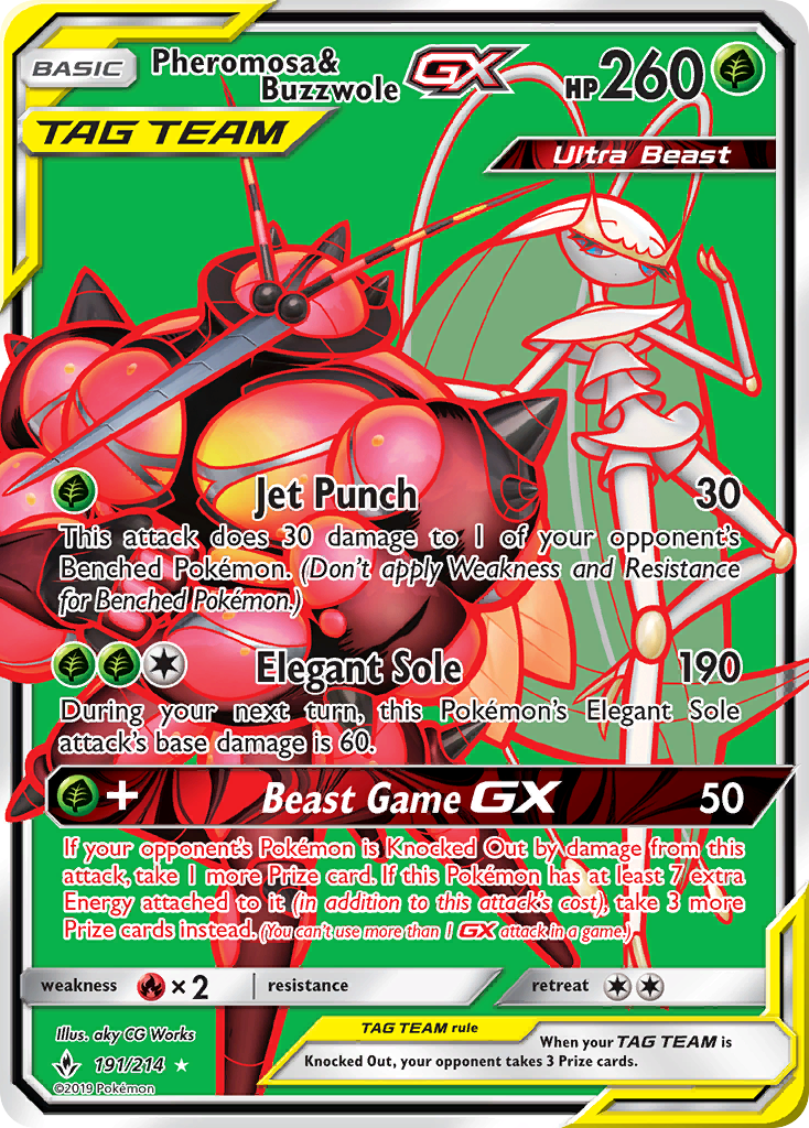 Pheromosa & Buzzwole GX (191/214) [Sun & Moon: Unbroken Bonds] | Anubis Games and Hobby