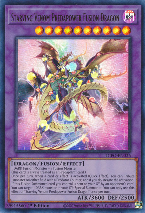 Starving Venom Predapower Fusion Dragon [DIFO-EN036] Ultra Rare | Anubis Games and Hobby