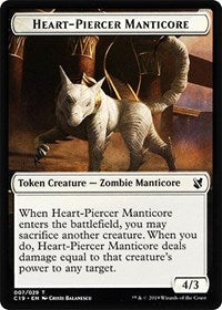 Heart-Piercer Manticore // Dragon Double-Sided Token [Commander 2019 Tokens] | Anubis Games and Hobby