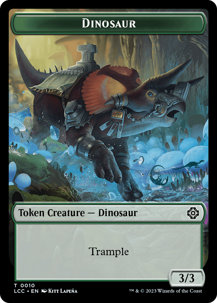 Dinosaur Beast // Dinosaur Double-Sided Token [The Lost Caverns of Ixalan Commander Tokens] | Anubis Games and Hobby