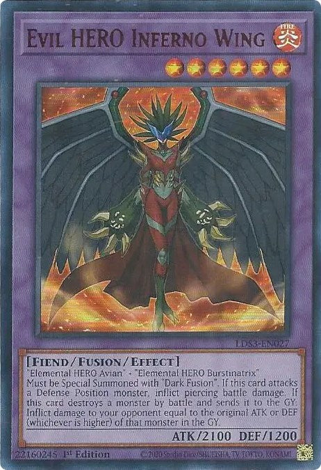 Evil HERO Inferno Wing (Red) [LDS3-EN027] Ultra Rare | Anubis Games and Hobby