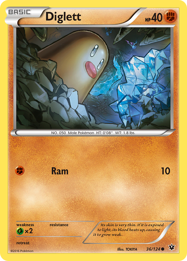 Diglett (36/124) [XY: Fates Collide] | Anubis Games and Hobby