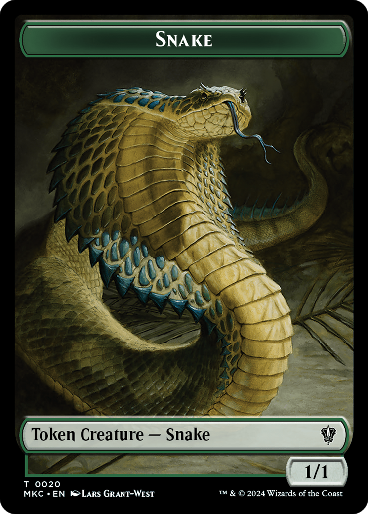 Snake // Morph Double-Sided Token [Murders at Karlov Manor Commander Tokens] | Anubis Games and Hobby